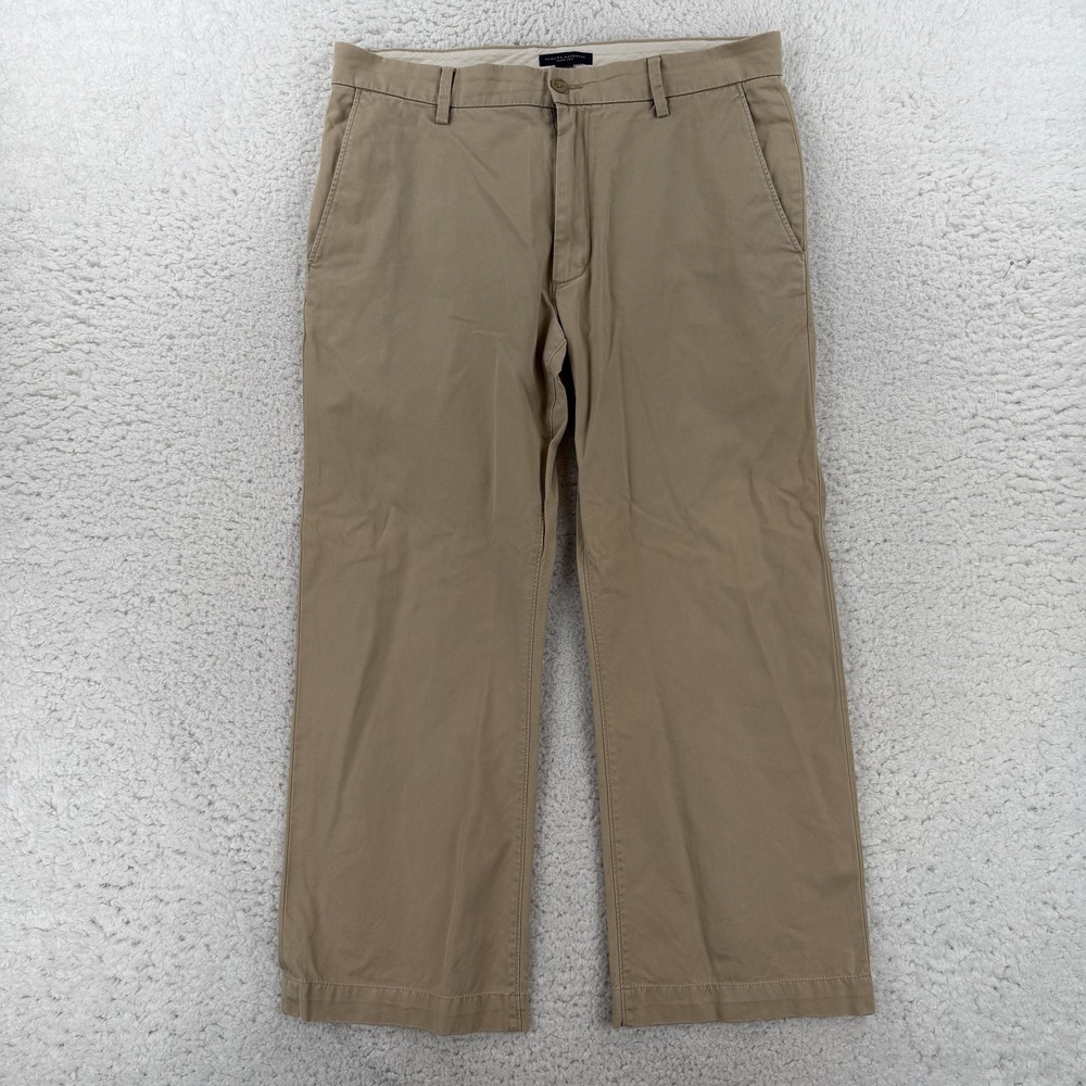 Banana Republic Mens Khaki Pants 36x32 (Altered 36x28) Beige Bootcut Cotton